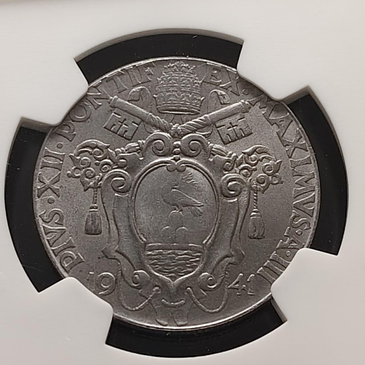 【全场包邮】纯粹捡漏拍485场（免费代拍第22场） 梵蒂冈1941年2里拉-NGC MS63