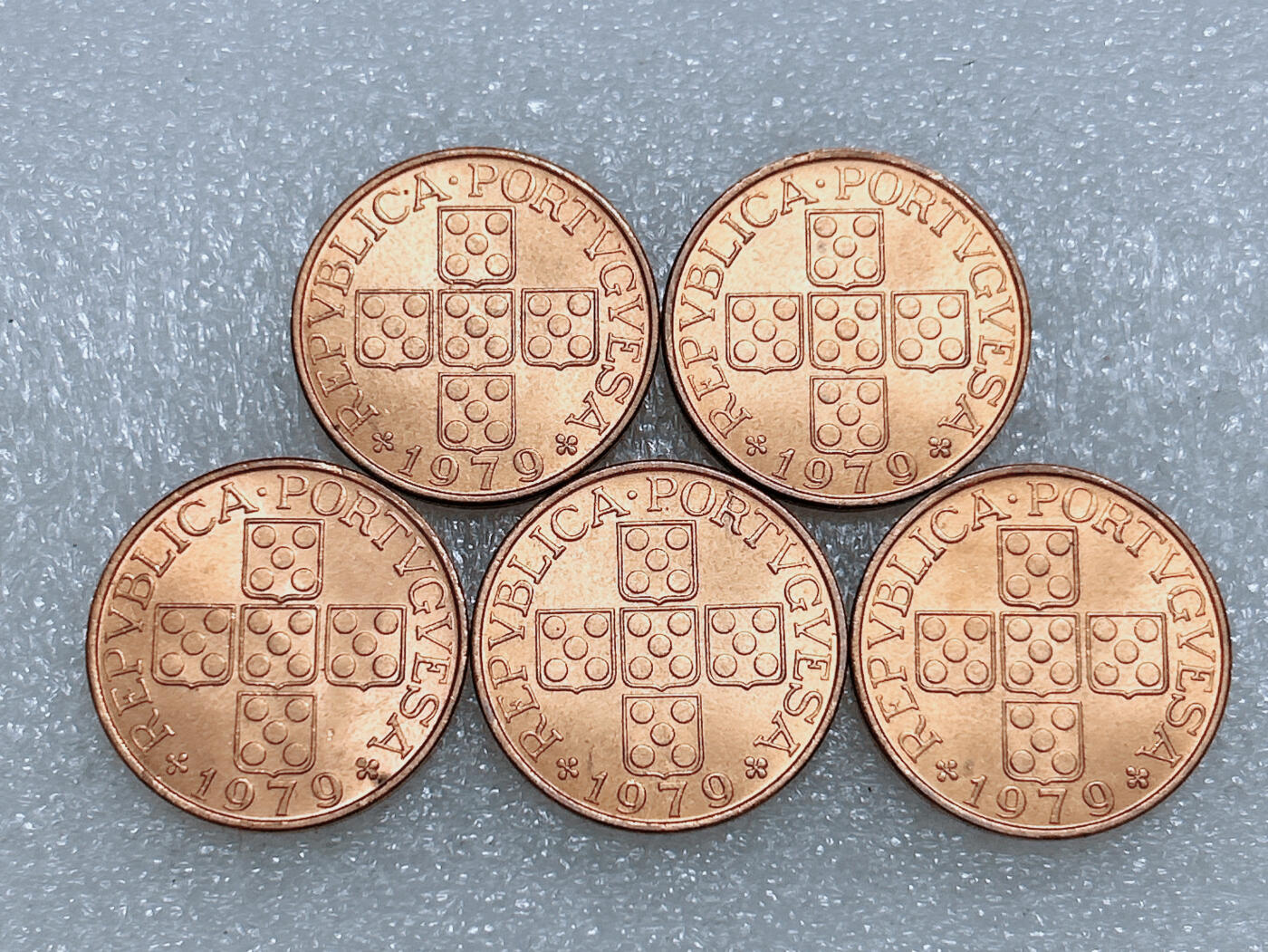 第一海外回流一元起拍收藏 散集专场  第274期 葡萄牙1979年1埃斯库多铜币 5枚 原光美品