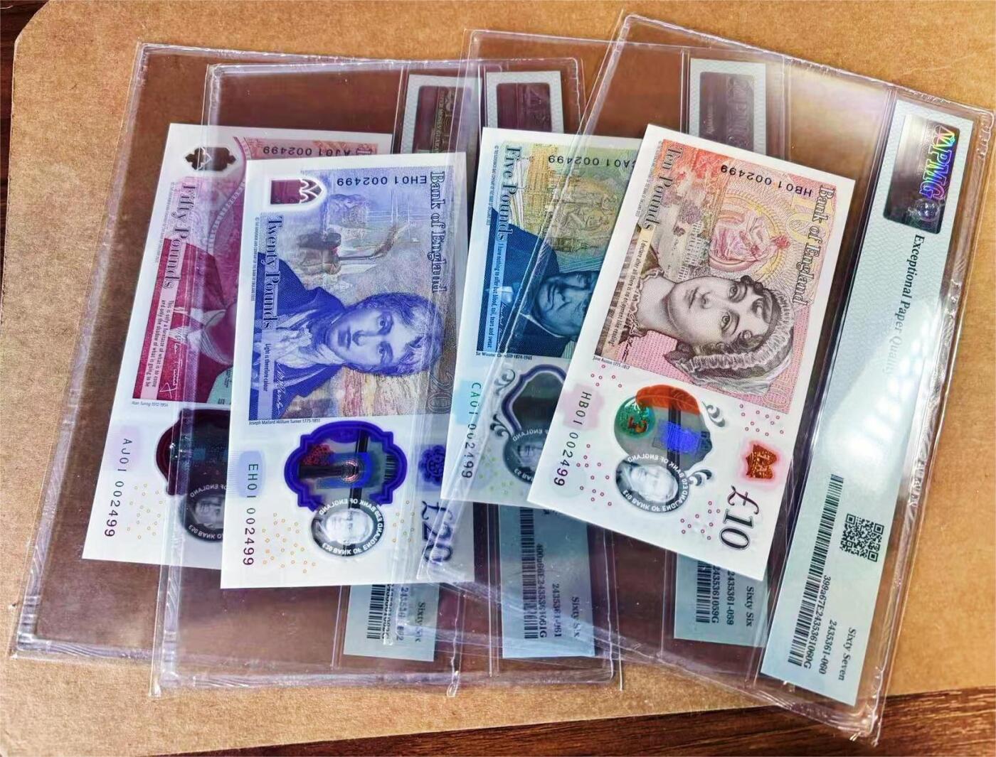 【Blue Auction】世界纸币精拍第757期——18级TOP拍卖/信誉/品质/专业/高效💫  【一组4张 首发冠全同千位小号】英国 2024年5-50镑 查尔斯三世 PMG67EPQ-66EPQ 潜力上涨品种