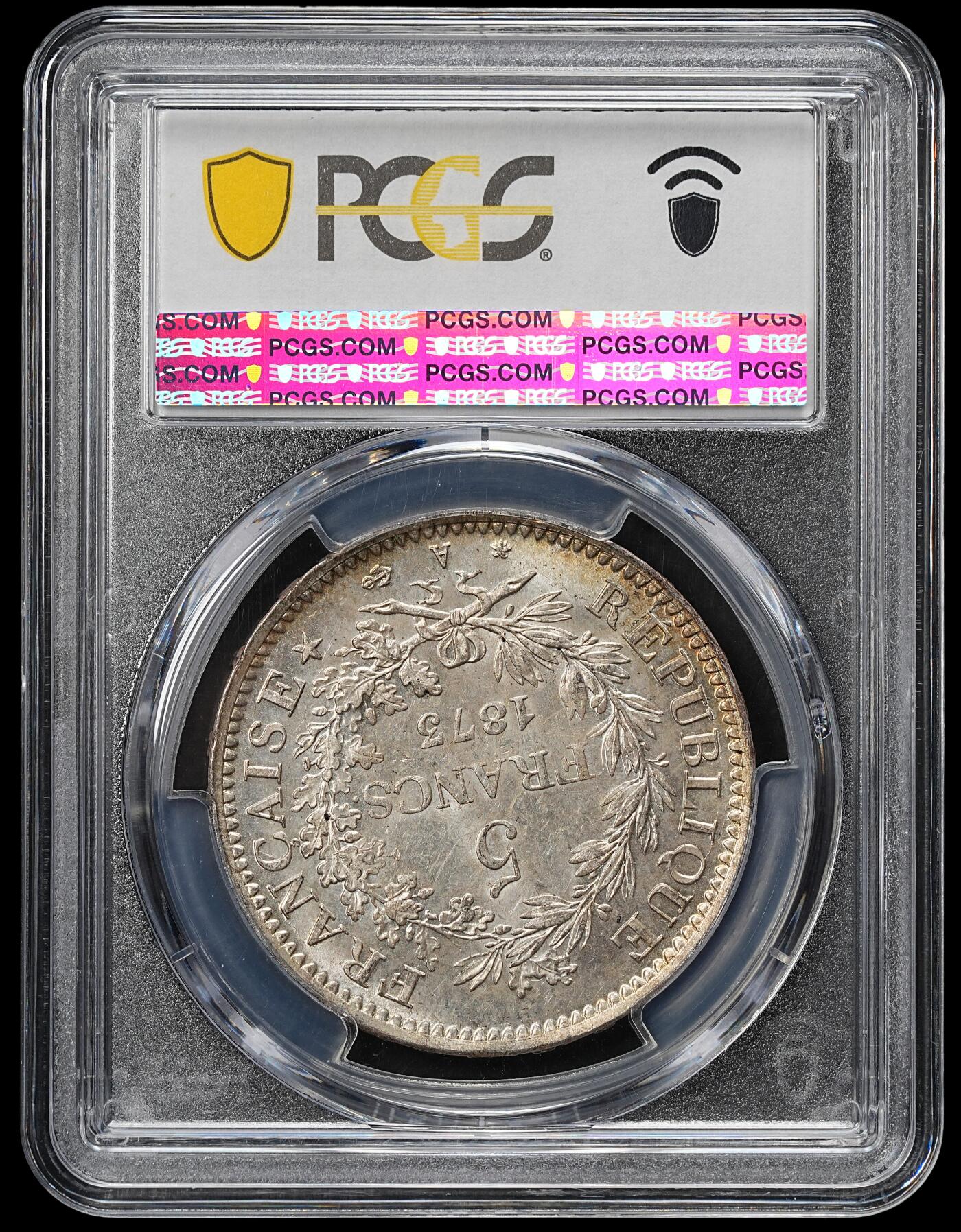 修遠堂世界钱币第九十五期 PCGS MS64 1873年法国大力神大银币 A厂铭
