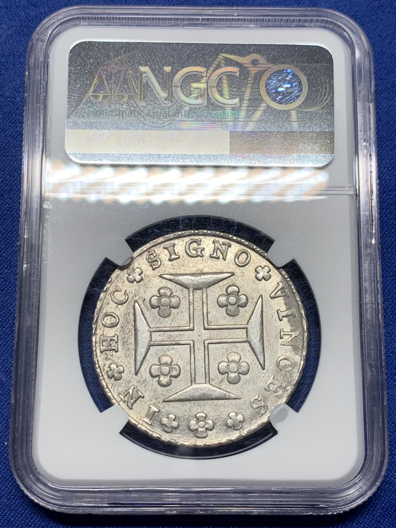 《竞宝斋》第443场 周日，周一，2场连拍 （全场包邮） NGC MS63 葡萄牙1816年若昂六世400R十字银币，本土最大面值，打铸极佳，光度很好的一枚