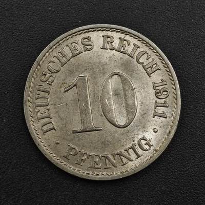 【淘币小摊】实时拍第八百一十三拍   散币场   满百包邮可预留二周 每周一统一发货   - 德国1911年10芬妮镍币