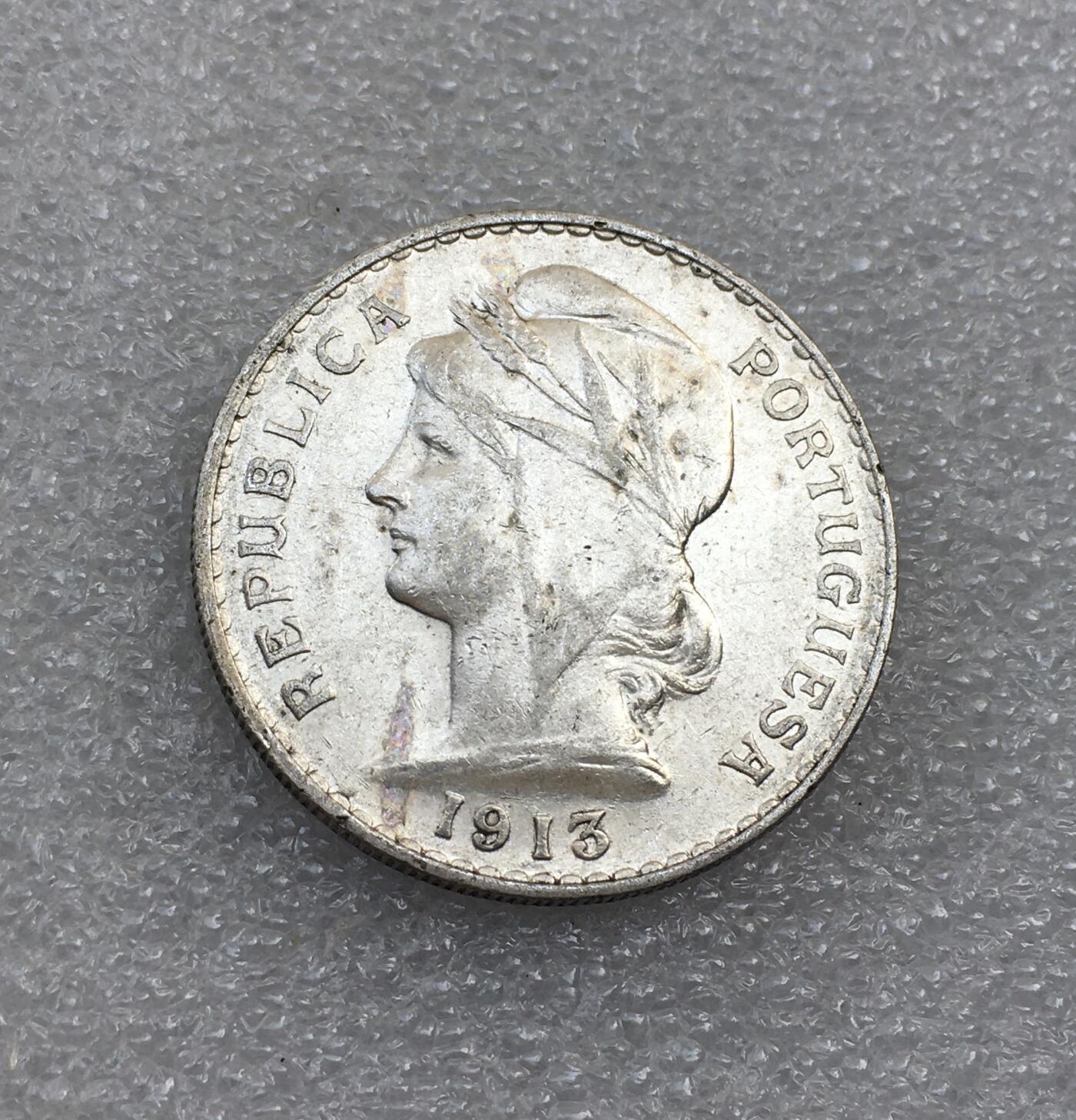 世界钱币专场拍卖 每周二开拍 1913年葡萄牙谷物女神50分流通银币