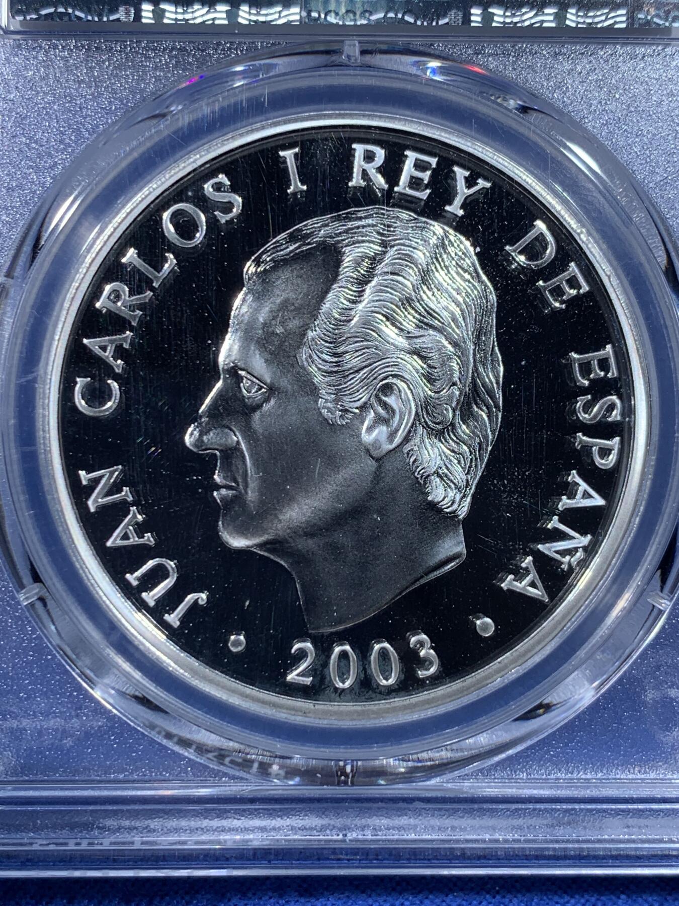 《竞宝斋》第443场 周日，周一，2场连拍 （全场包邮） PCGS PR69DCAM 2003年西班牙无敌舰队银币 获奖币 925银 27克