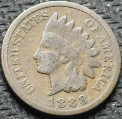 文馨钱币收藏第 284 场，【 长期接收代拍品】老藏家拍品南朝鲜李承晚时期货币，泰国大型纪念币，土耳其各时期及各国套币场 - 少见 1888 年美国印第安人 1 美分铜币，这个年份好像特年