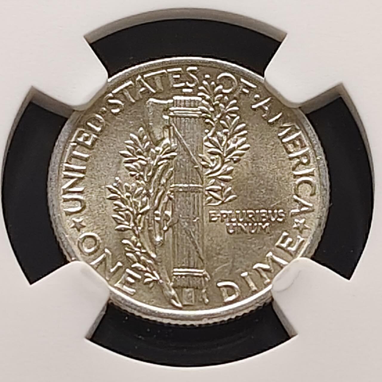 【全场包邮】纯粹捡漏拍485场（免费代拍第22场） 美国1942年小飞人10分银币-NGC MS62