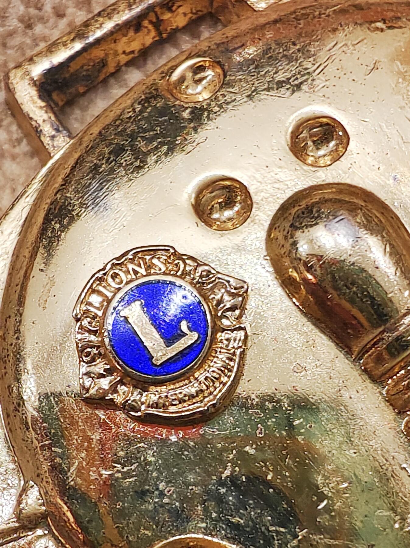 少见国际狮子会珐琅彩保龄球大铜牌 铜章