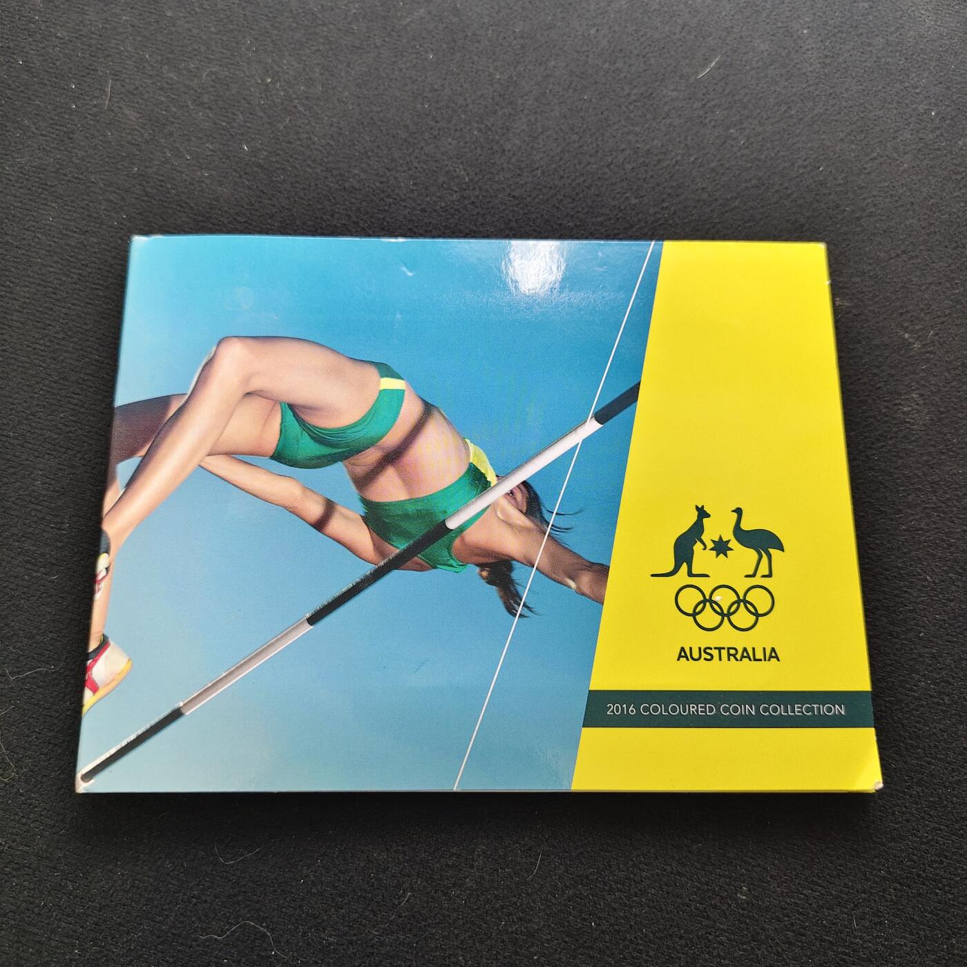 【全场包邮】纯粹捡漏拍483场（免费代拍第20场） 澳大利亚2016年澳大利亚奥运代表队官方封装纪念套币-含5枚5色2元奥运代表队彩色纪念币