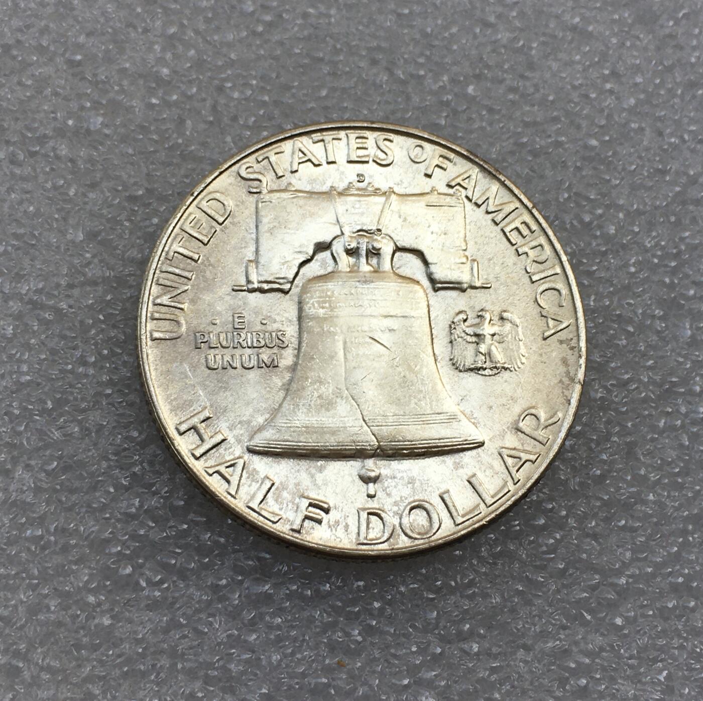 世界钱币专场拍卖 每周二开拍 原光好品1964年美国富兰克林半美元银币