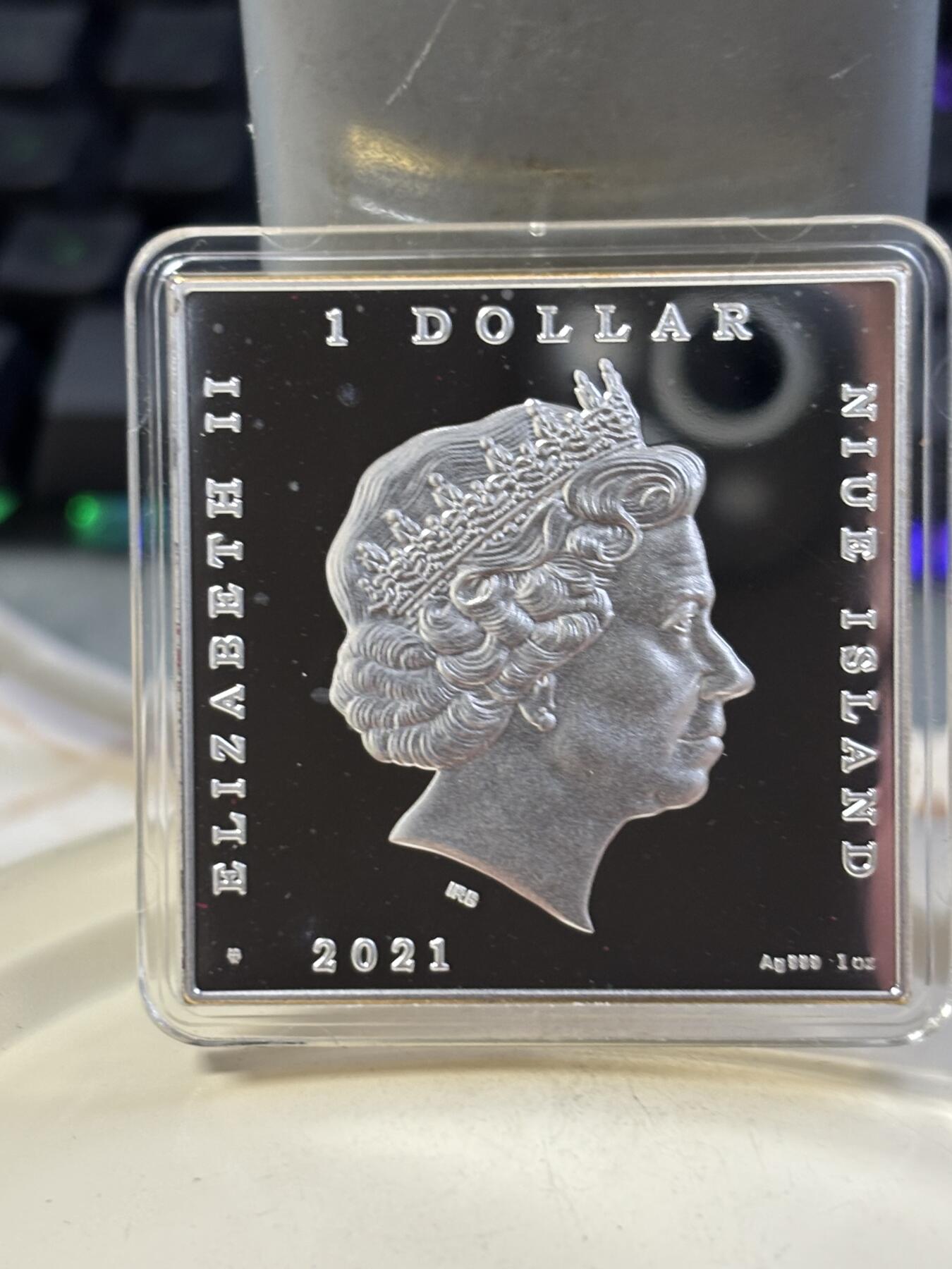 第184期拍卖 纽埃2021年世界名画系列德加《舞蹈课》1盎司银币，999银，发行999枚，有氧化点，