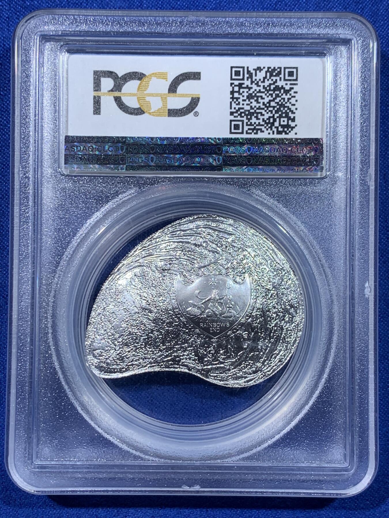 《竞宝斋》第443场 周日，周一，2场连拍 （全场包邮） PCGS PR69 帕劳2014年洋瑰宝4-三角蚌含珠本色（异形）5元精制纪念银币（最美的仿生银币之一  25克，999银，41MM币径，稀有限量发行1500枚，加厚盒，带证书）