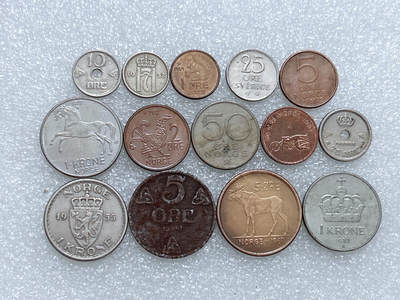 第一海外回流一元起拍收藏 散集专场  第274期 - 挪威硬币 14枚 无重复