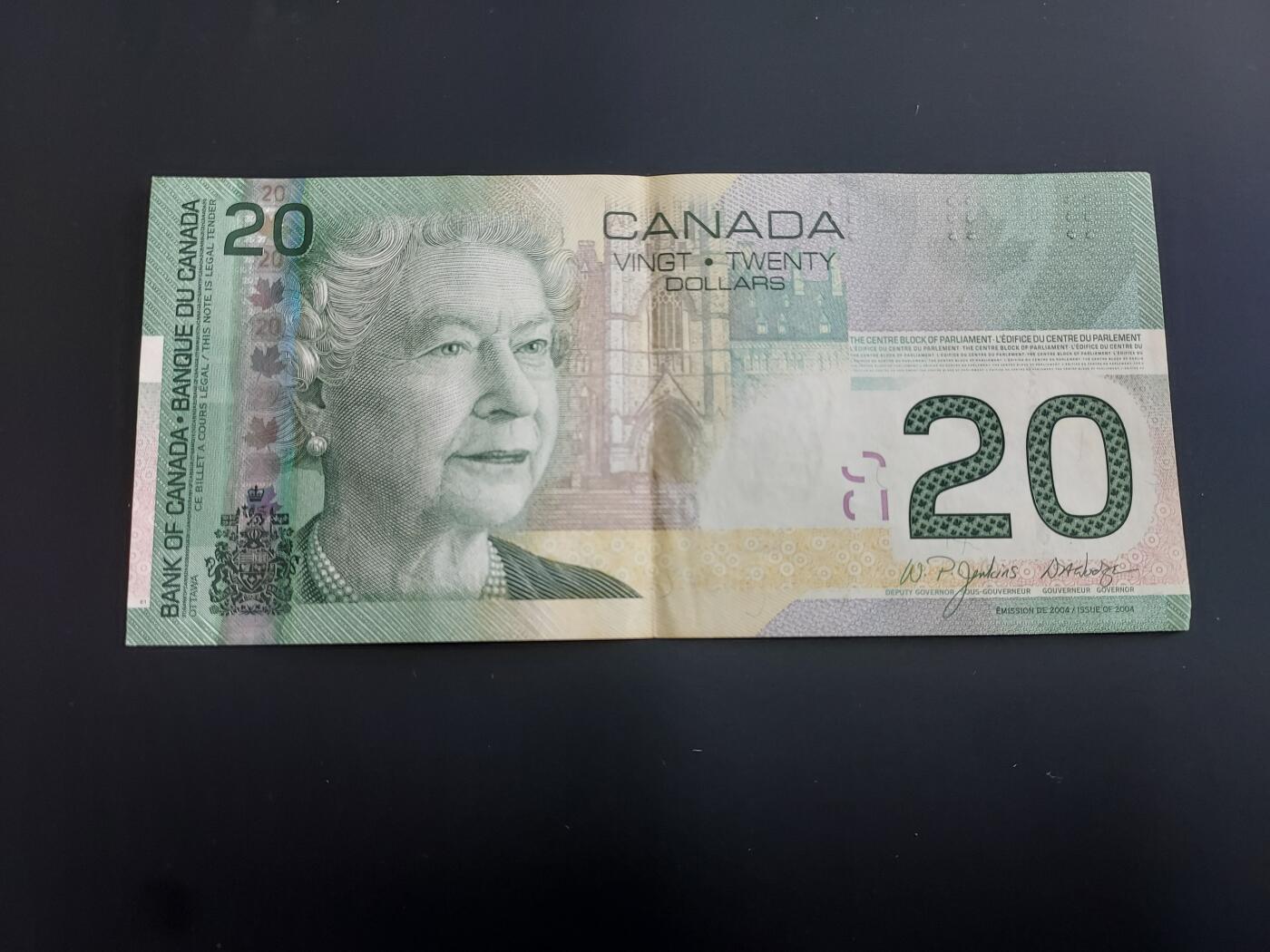 博彦收藏   12月8日 8点 钱币专场 加拿大 女皇20元  AU 9品