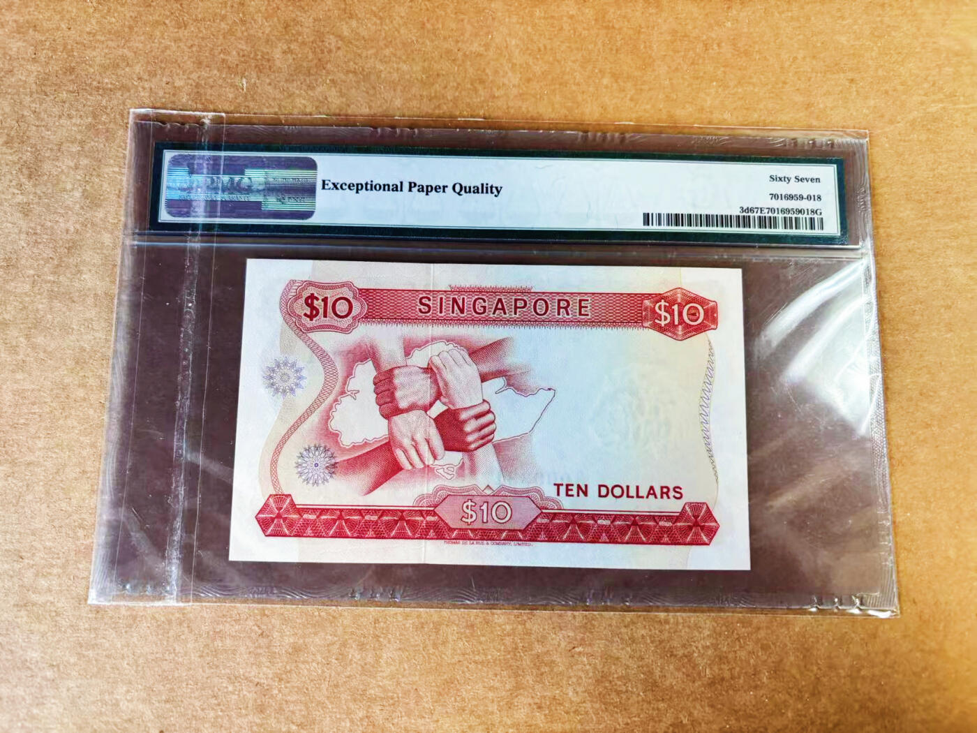 【Blue Auction】世界纸币精拍第757期——18级TOP拍卖/信誉/品质/专业/高效💫   【331小号】新加坡 1973年10元 花版 PMG67EPQ 高分老壳