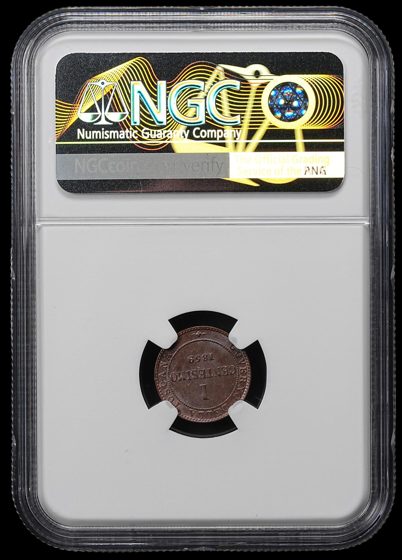 修遠堂世界钱币第九十五期 NGC MS64BN 1859年托斯卡纳1分铜币