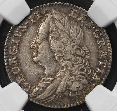 修遠堂世界钱币第九十五期 - NGC AU50 1757年英国6便士银币