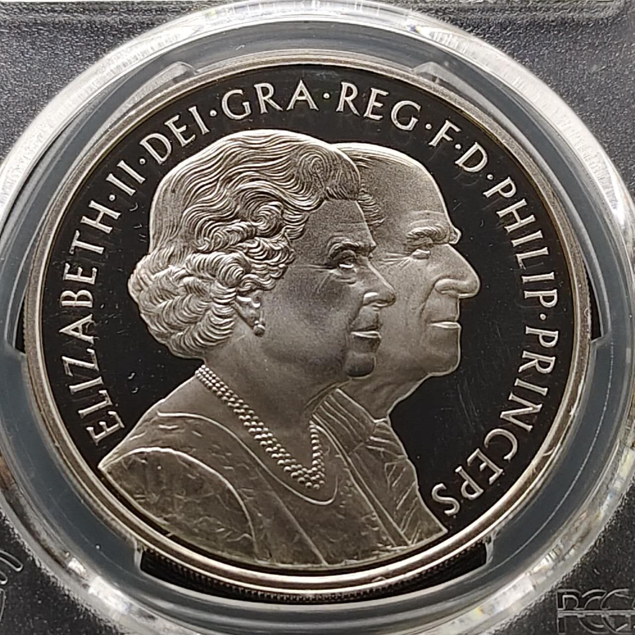 【全场包邮】纯粹捡漏拍485场（免费代拍第22场） 英国2007年5镑女王钻石婚精制克朗型纪念币-PCGS PR68 DCAM