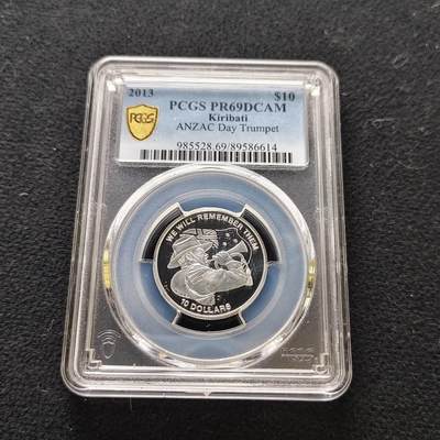 【全场包邮】纯粹捡漏拍485场（免费代拍第22场） - 【收藏级·亚军分】基里巴斯2013年10元铭记一战系列记住他们精制纪念银币-PCGS PR69 DCAM