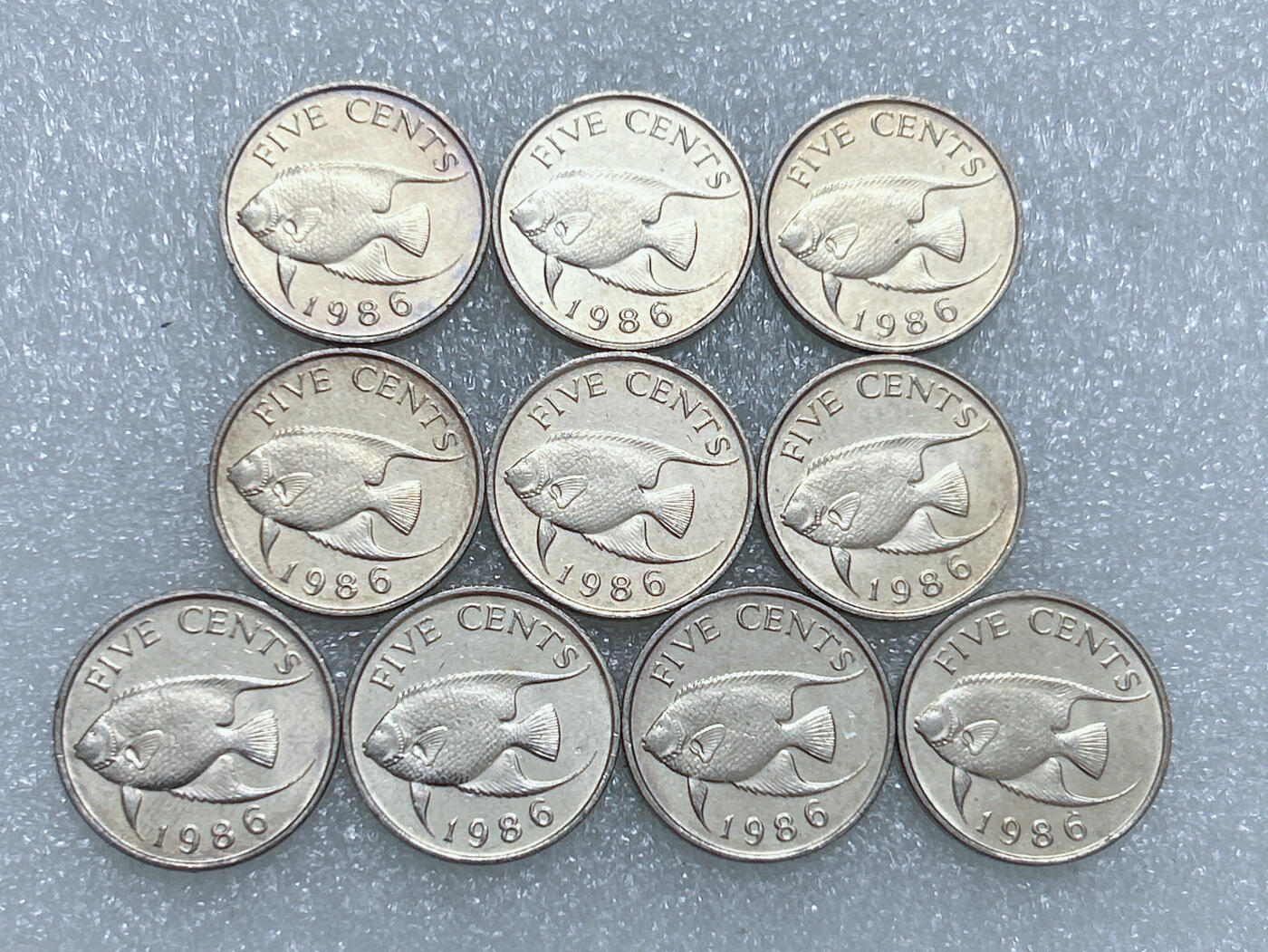 第一海外回流一元起拍收藏 散集专场  第274期 百慕大1986年5分硬币 10枚 原光近新品