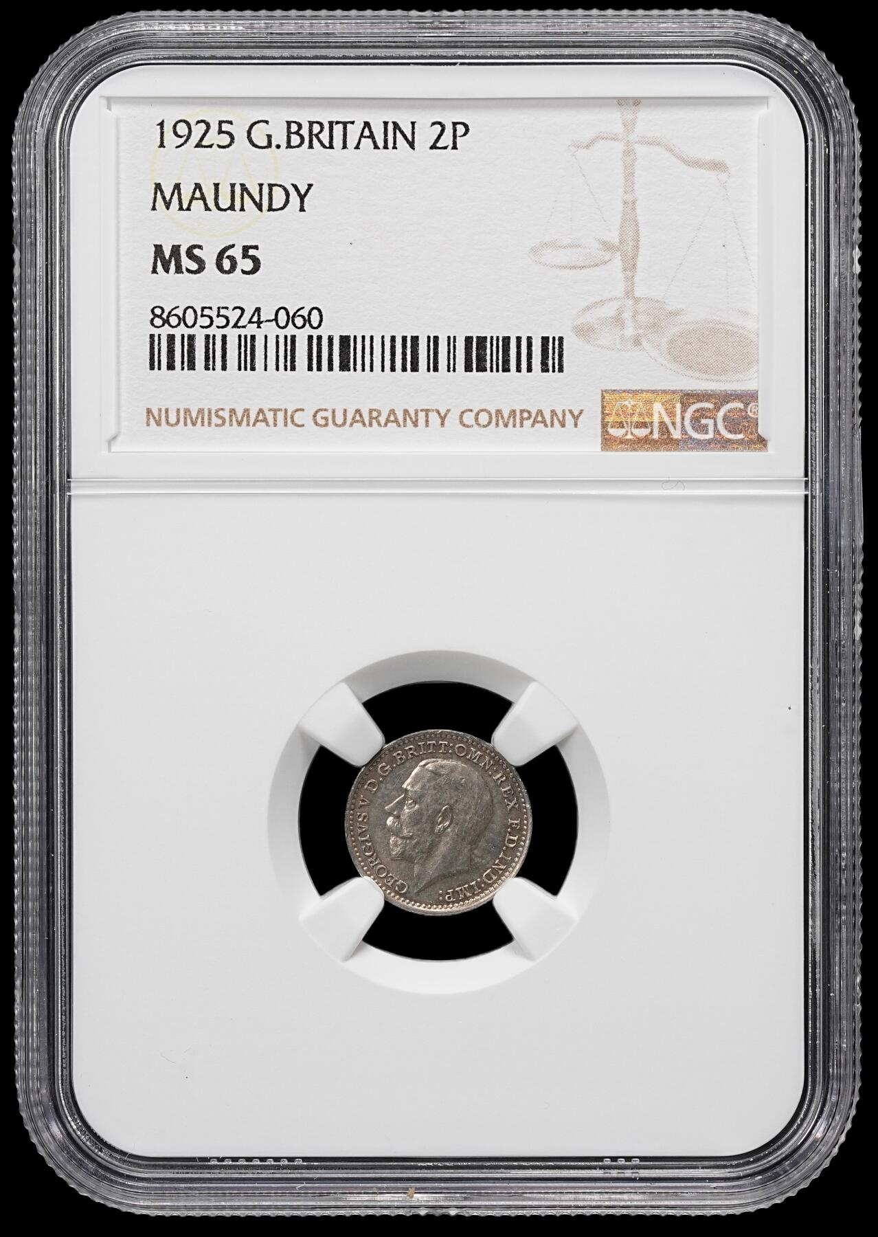 修遠堂世界钱币第九十五期 NGC MS65 1925年英国2便士濯足银币