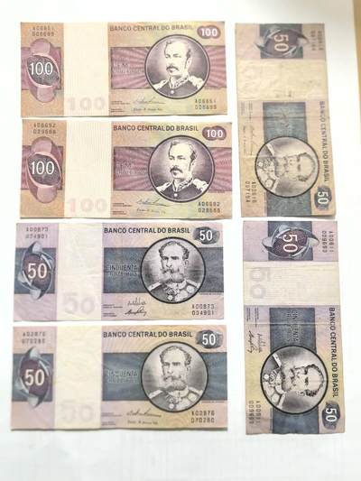 各国外币第100期 无佣金 - 巴西100.50克鲁塞罗 6张