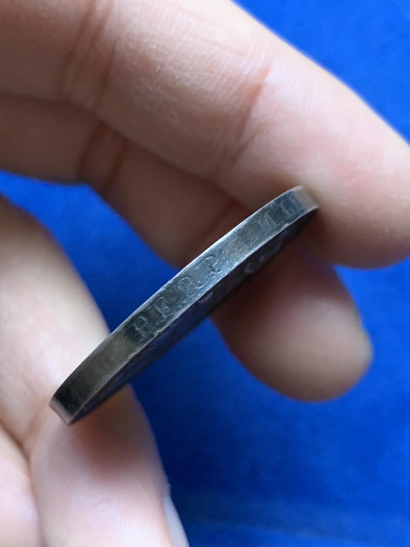 《竞宝斋》第443场 周日，周一，2场连拍 （全场包邮） 法国婚姻纪念银章 背面无刻字 神灯边铭 34mm 17.25g