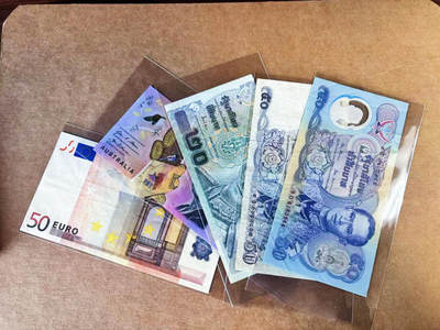 【Blue Auction】世界纸币精拍第757期——18级TOP拍卖/信誉/品质/专业/高效💫 - 【一组5张】欧盟、澳大利亚、泰国纸币一组 流通品相