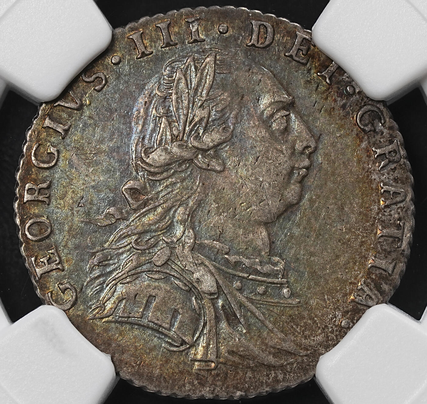 修遠堂世界钱币第九十五期 NGC AU55 1787年英国6便士银币