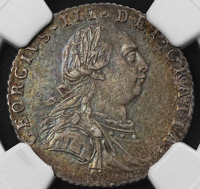 修遠堂世界钱币第九十五期 - NGC AU55 1787年英国6便士银币