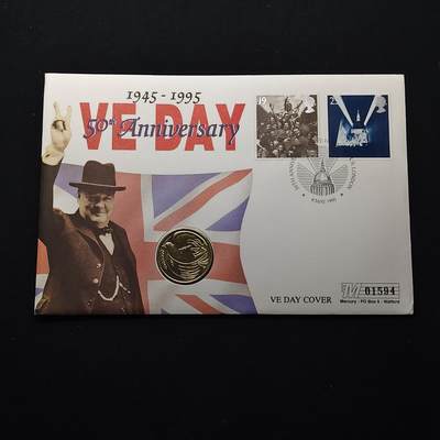 【全场包邮】纯粹捡漏拍482场（免费代拍第19场）-币封+套装+富兰克林（注意佣金） - 【邮币封】英国1995年2镑联合国50周年皇家造币厂官方纪念邮币封