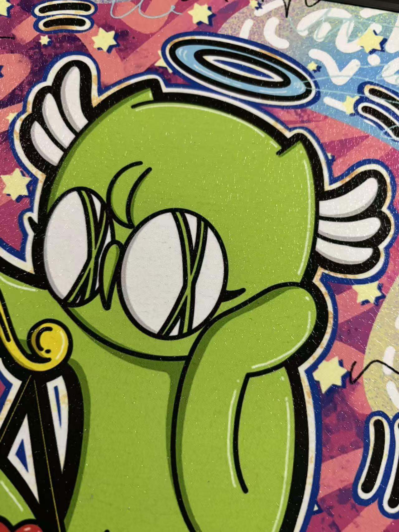 零元拍：歪歪 OWSON 系列作品装饰肌理画《十二星座-天平座》，相框尺寸35/35CM。因展品出展，镜框可能有轻微划痕，介意勿拍