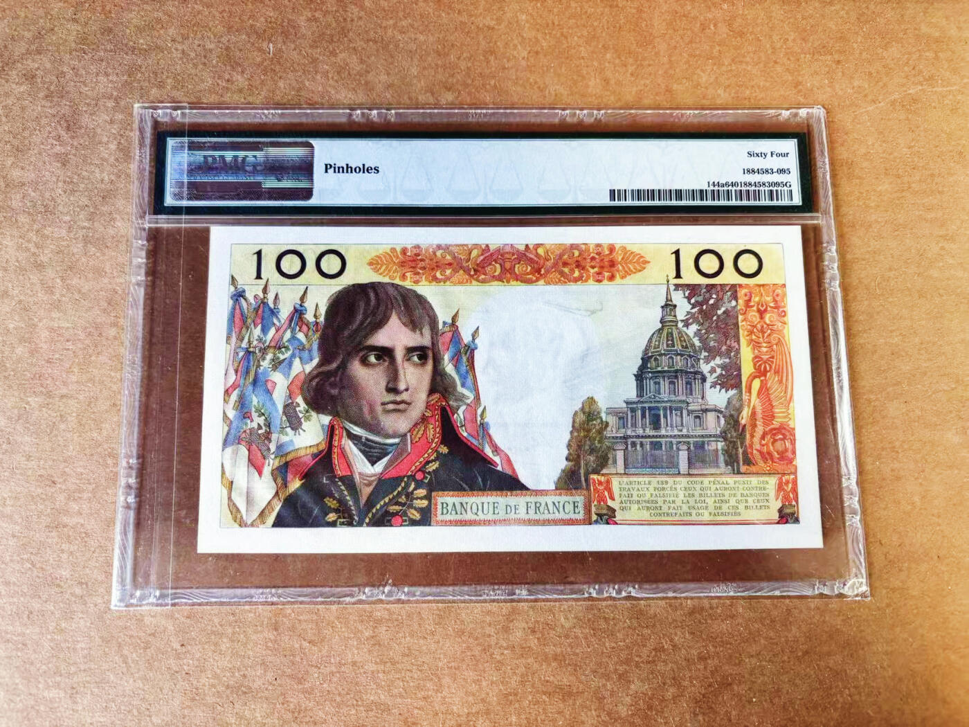 【Blue Auction】世界纸币精拍第757期——18级TOP拍卖/信誉/品质/专业/高效💫 法国 1959年100新法郎 拿破仑 PMG64 老壳