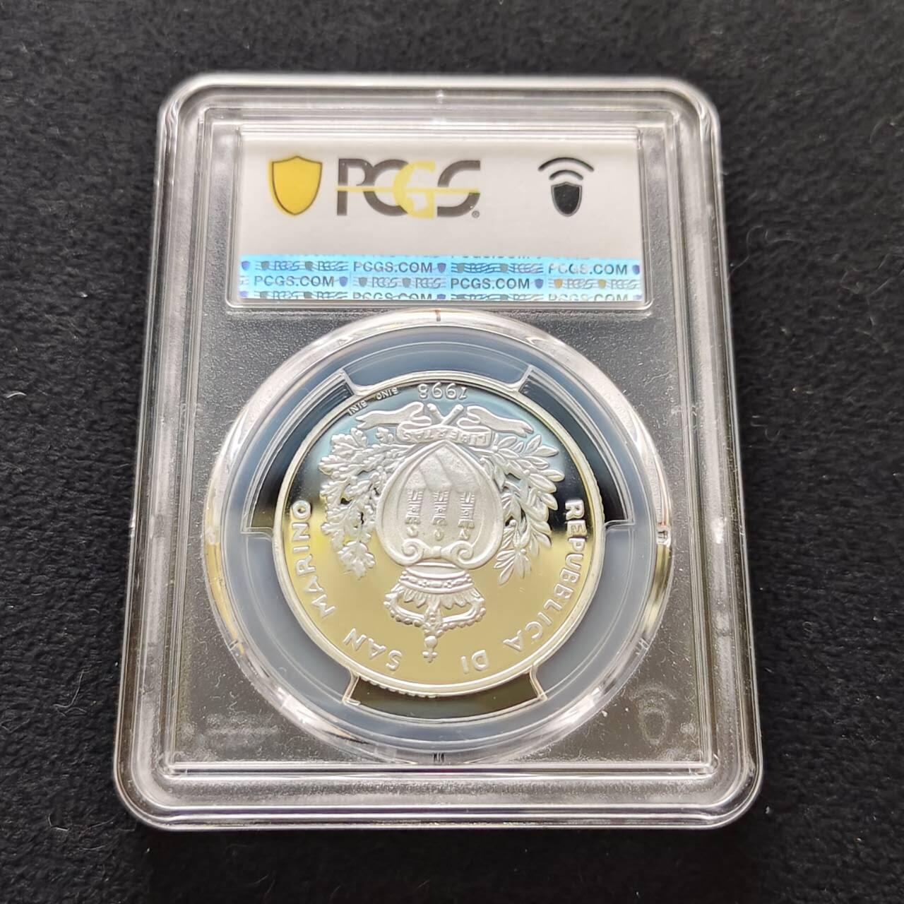 【全场包邮】纯粹捡漏拍485场（免费代拍第22场） 【收藏级·冠军分】圣马力诺1998年10000里拉千禧年精制纪念银币-PCGS PR69 DCAM