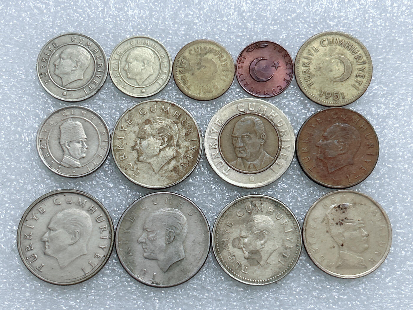 第一海外回流一元起拍收藏 散集专场  第274期 土耳其不同面值硬币 13枚