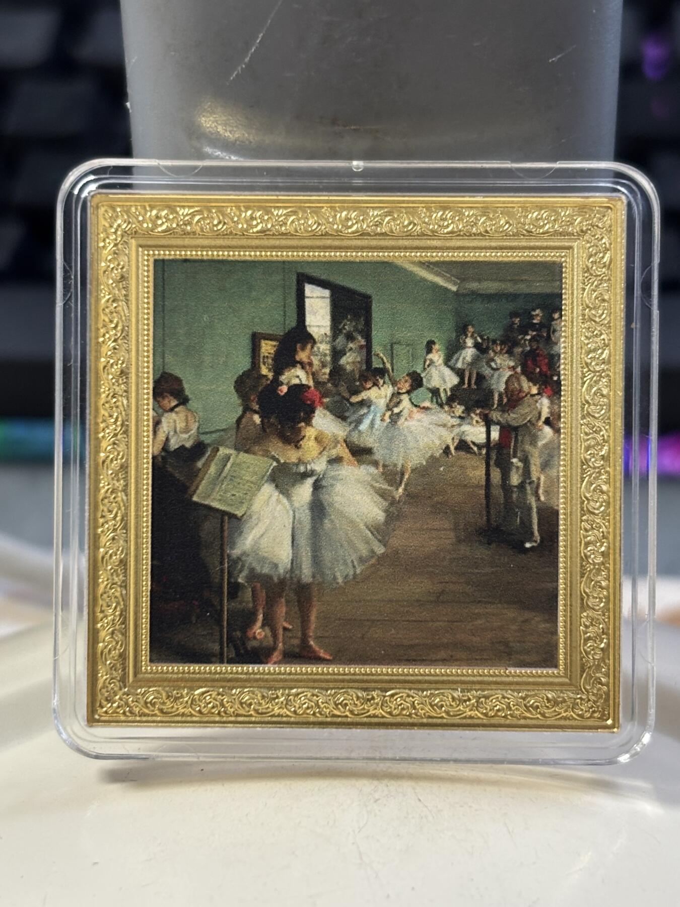 第184期拍卖 纽埃2021年世界名画系列德加《舞蹈课》1盎司银币，999银，发行999枚，有氧化点，