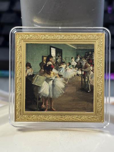 第184期拍卖 - 纽埃2021年世界名画系列德加《舞蹈课》1盎司银币，999银，发行999枚，有氧化点，