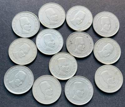 文馨钱币收藏第 284 场，【 长期接收代拍品】老藏家拍品南朝鲜李承晚时期货币，泰国大型纪念币，土耳其各时期及各国套币场 - 土耳其 10 库鲁 11 枚