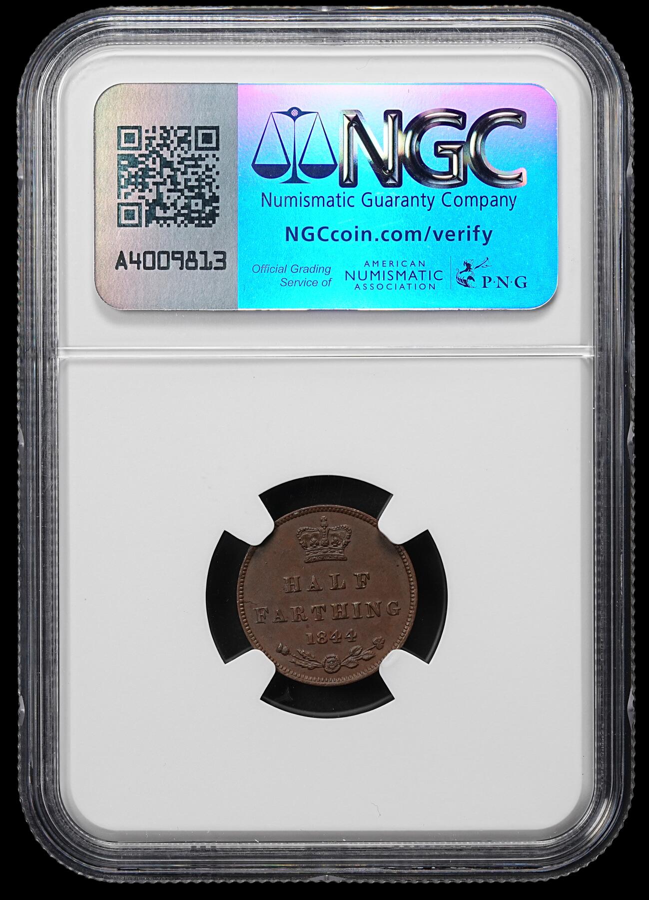 修遠堂世界钱币第九十五期 NGC MS62BN 1844年英国1/2法新