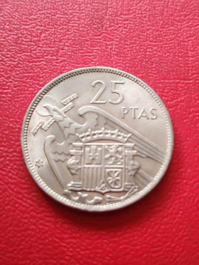 【云涧收藏】第八十一场 - 西班牙1957年版25比塞塔，BU
