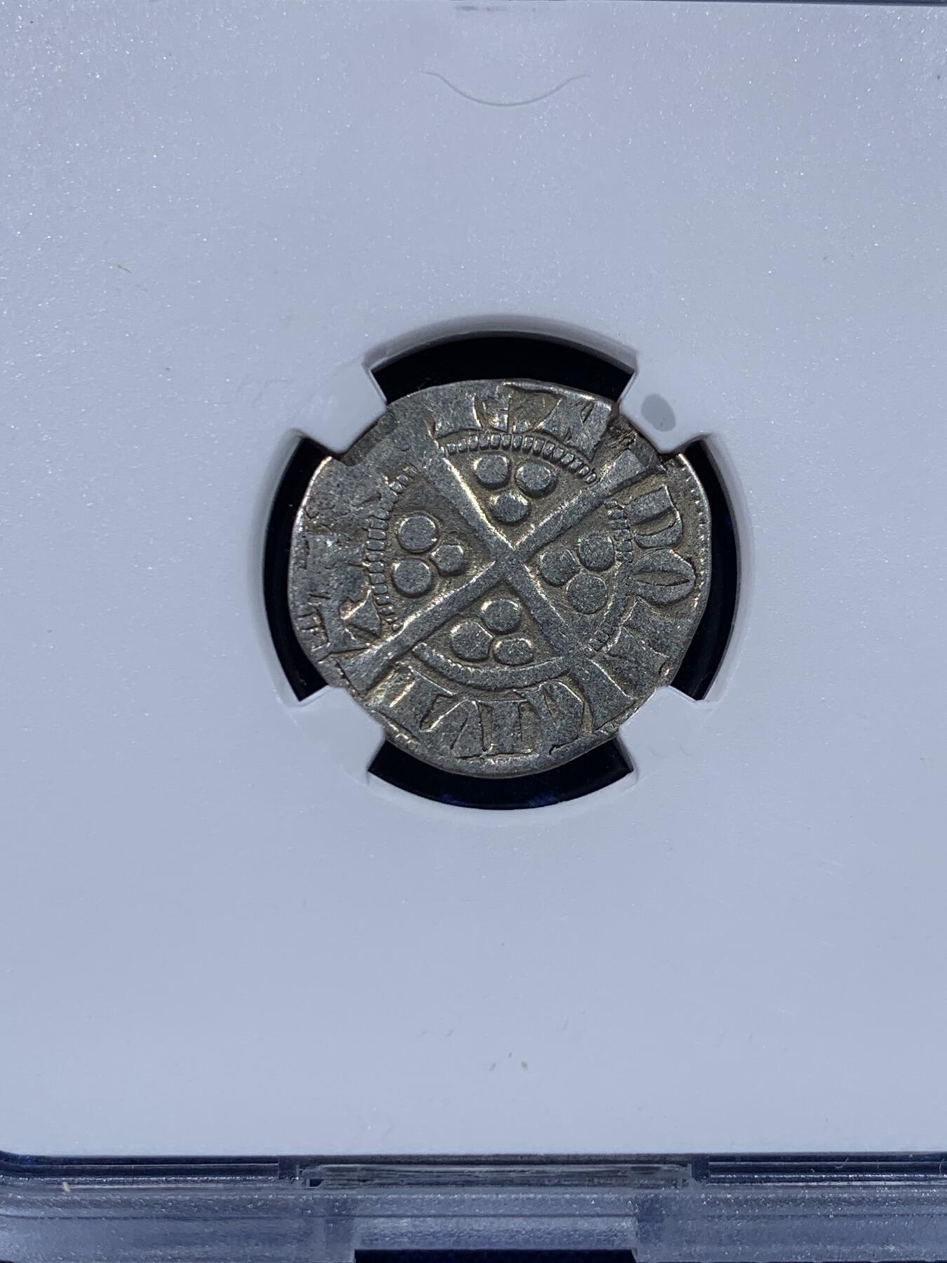 《竞宝斋》第443场 周日，周一，2场连拍 （全场包邮） TQG VFD 英格兰王国 爱德华一世（1272-1307年）期间 1便士银币 英系中世纪币经典品种