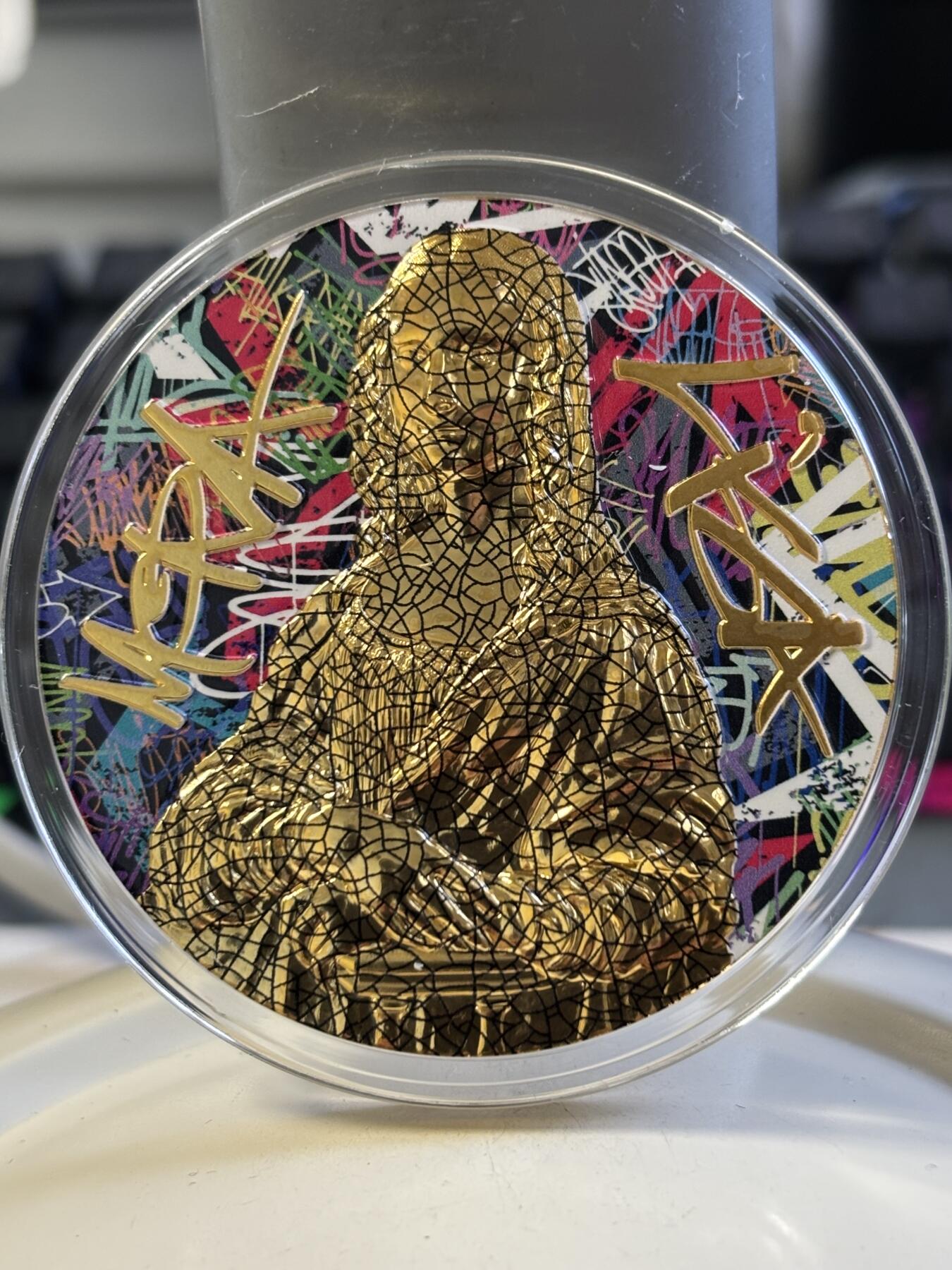 第183期拍卖 纽埃2023年波普艺术系列蒙娜丽莎2盎司纪念彩银币，999银，发行500枚