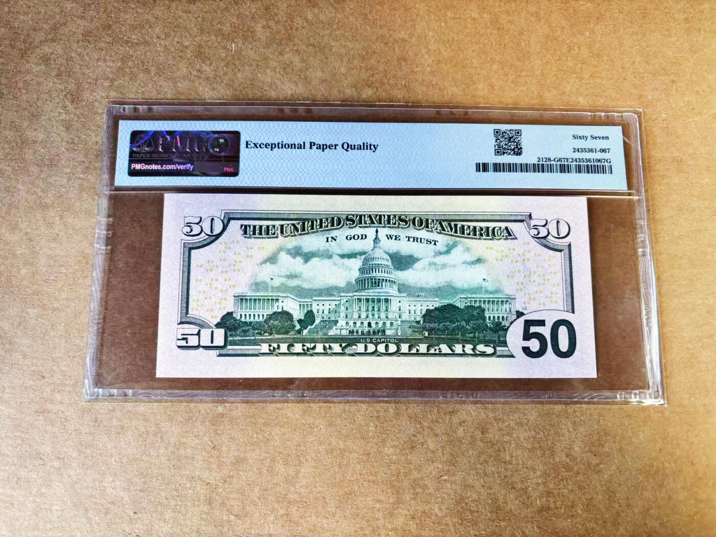 【Blue Auction】世界纸币精拍第757期——18级TOP拍卖/信誉/品质/专业/高效💫 【靓号 倒置号】美国 2004年50美金 PMG67EPQ 