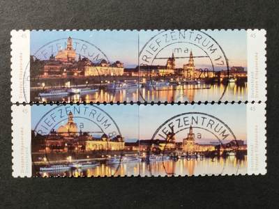 ↓君缘收藏666期☞钱币邮品↓无佣金、可寄存、满30元包邮  - 德国邮票，2014年德累斯顿的易北河畔建筑风光邮票2全，随机发一套