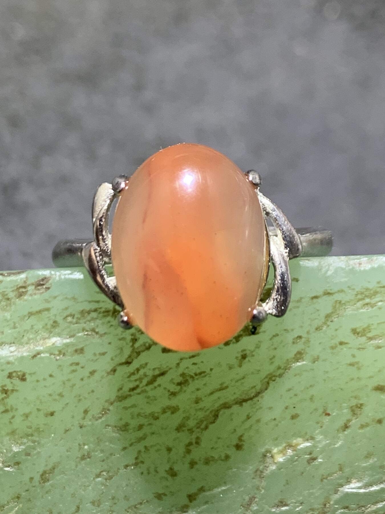 南红玛瑙荔枝冻漂红活口通货戒指一枚！