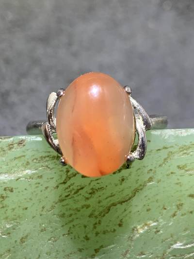 南红玛瑙荔枝冻漂红活口通货戒指一枚！ - 南红玛瑙荔枝冻漂红活口通货戒指一枚！