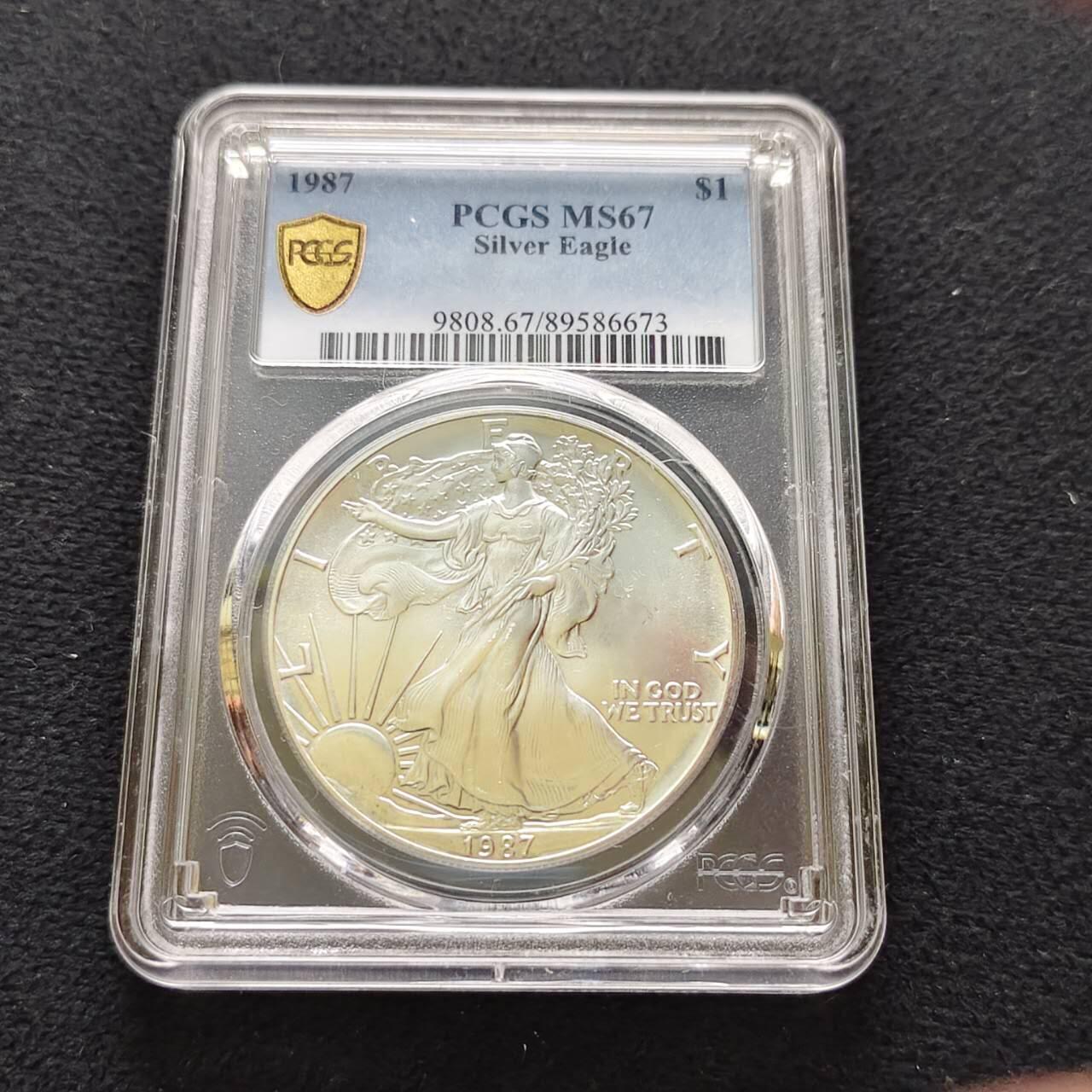 【全场包邮】纯粹捡漏拍485场（免费代拍第22场） 美国1987年行走女神1元1盎司31.1克纯银币-PCGS MS67