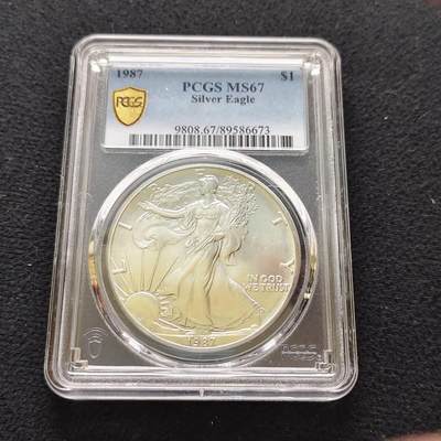 【全场包邮】纯粹捡漏拍485场（免费代拍第22场） - 美国1987年行走女神1元1盎司31.1克纯银币-PCGS MS67