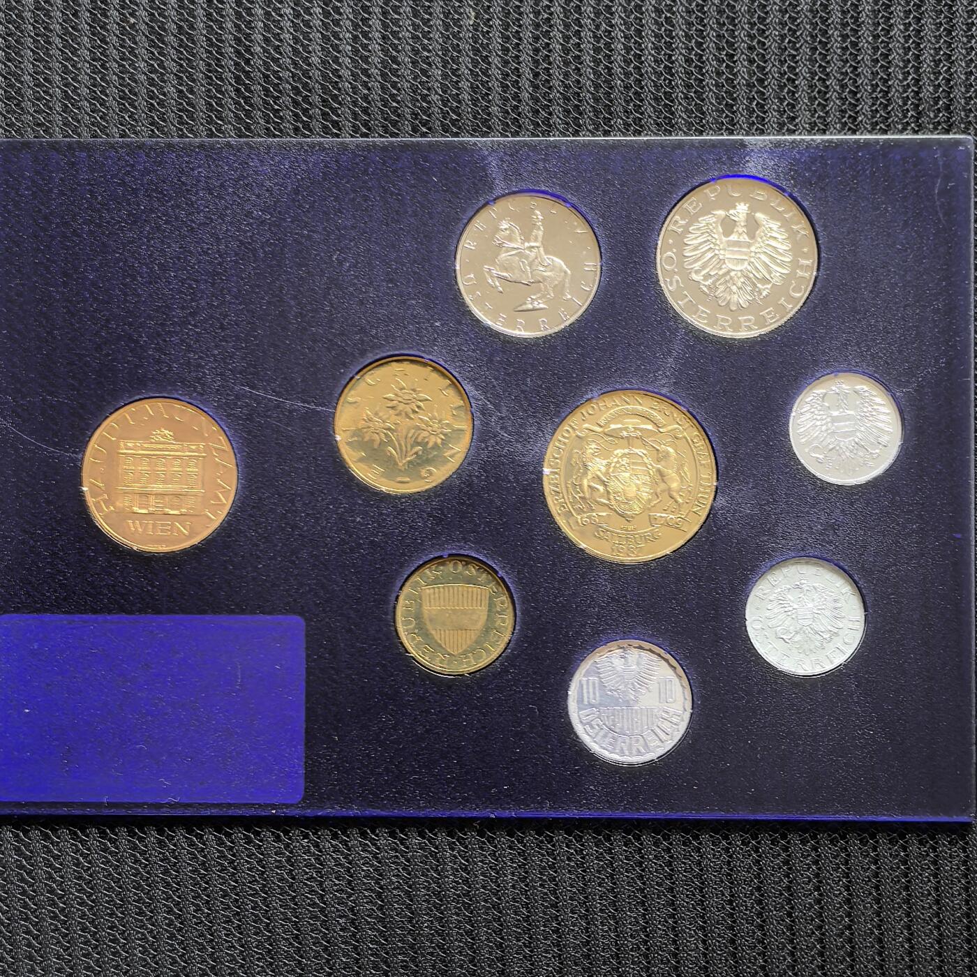 道一币馆币章第一百五十六场 原盒装 奥地利1987年精制套币八枚+纪念章