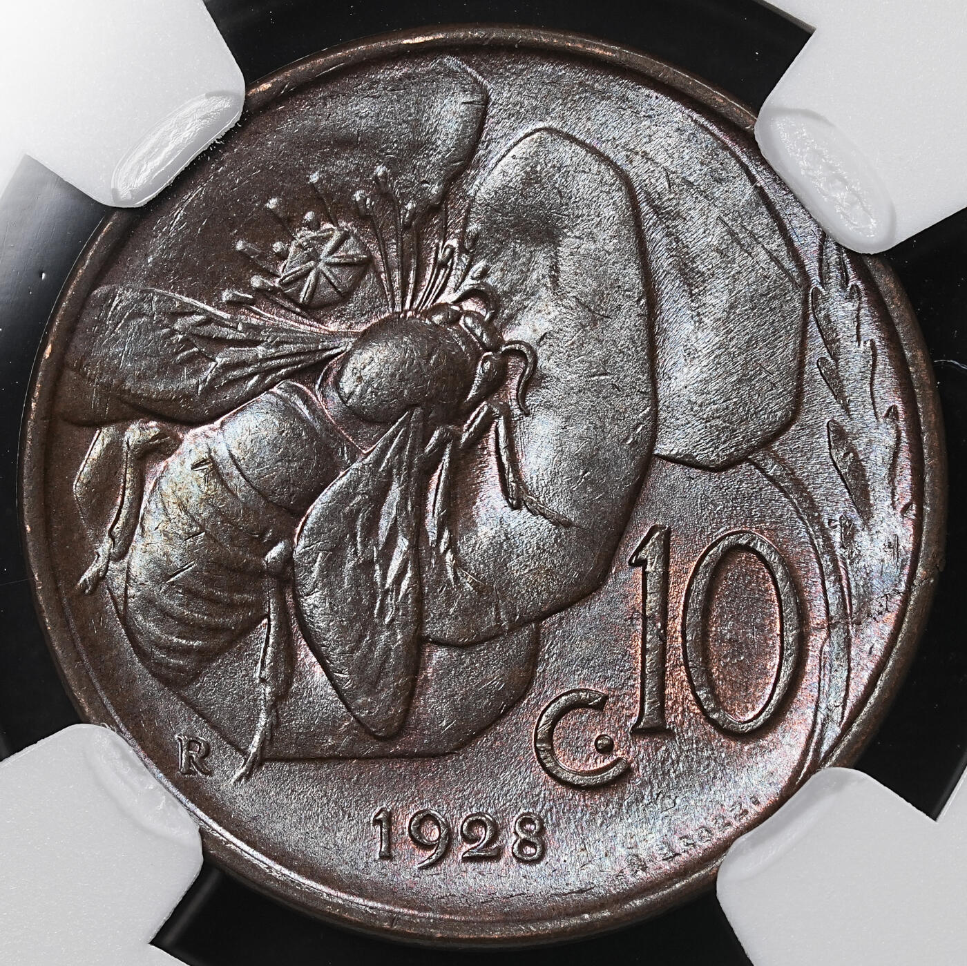 修遠堂世界钱币第九十五期 NGC MS63BN 1928年意大利10分铜币