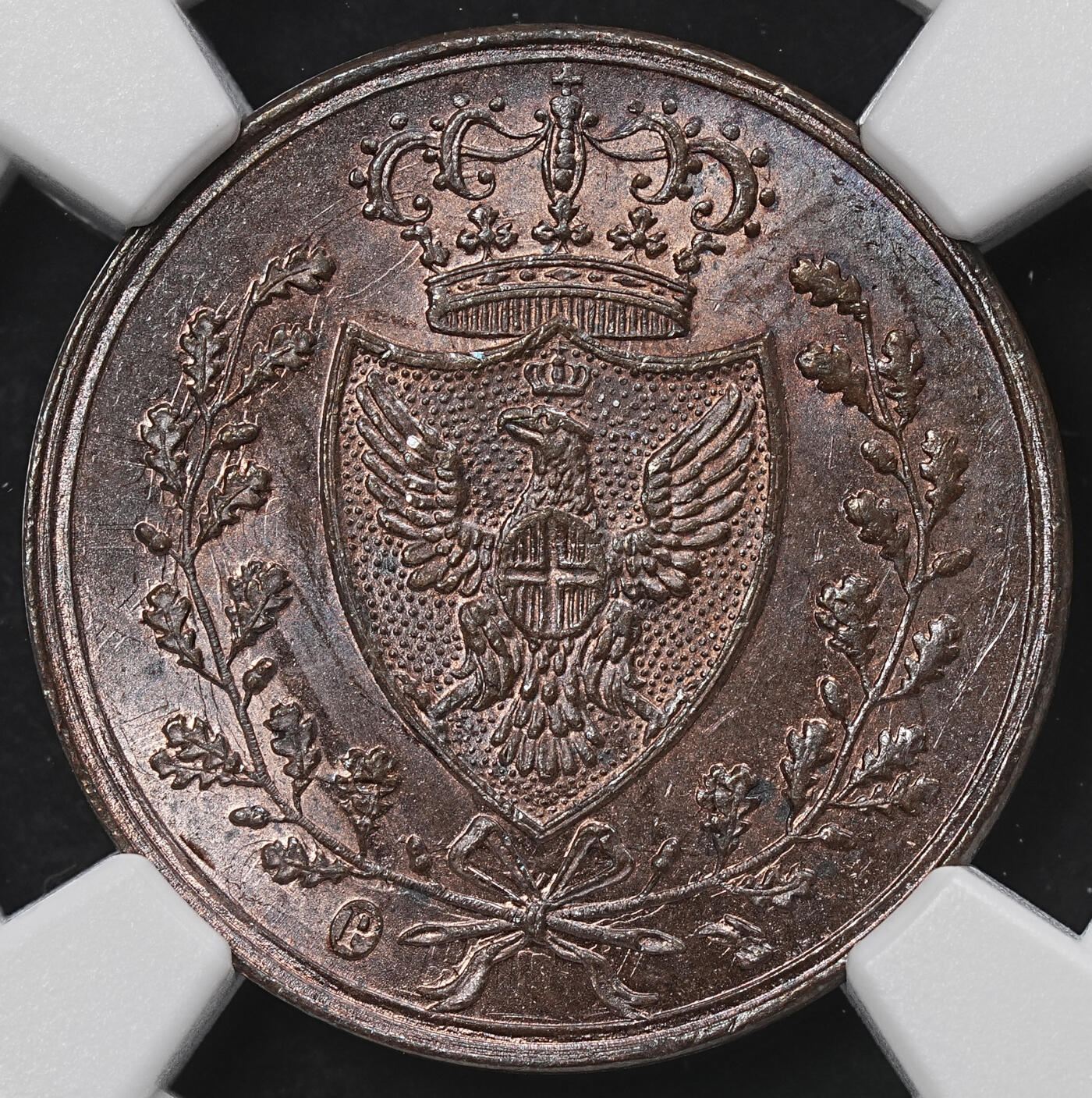 修遠堂世界钱币第九十五期 NGC MS63BN 1826年撒丁王国1分铜币